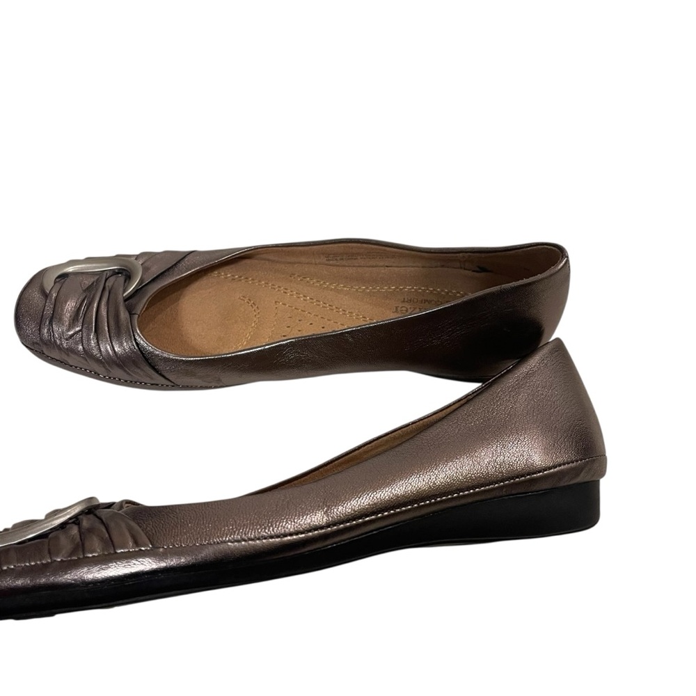 Women’s NATURALIZER Violette Leather Elegant Metallic Flats Shoes Bronze - Picture 5 of 9